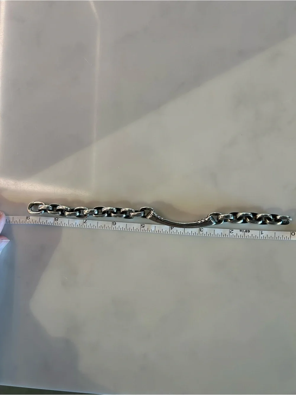 David Yurman Sterling Silver Curb Link ID Bracelet